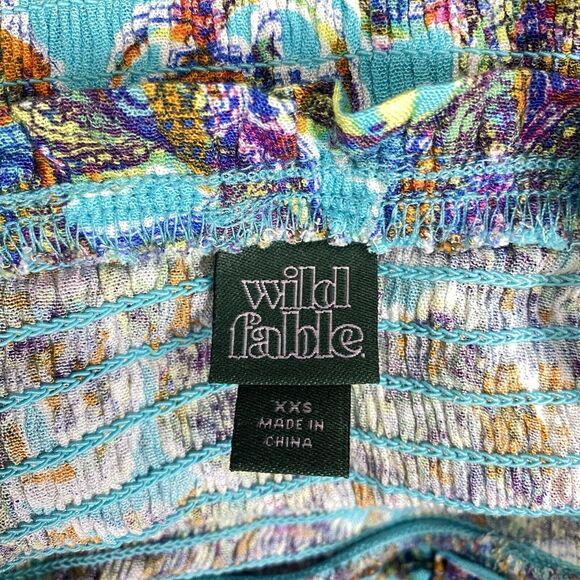 Wild Fable Women's Sleeveless Woven Smocked Romper - Blue Paisley XX Small NWT - Picture 3 of 16